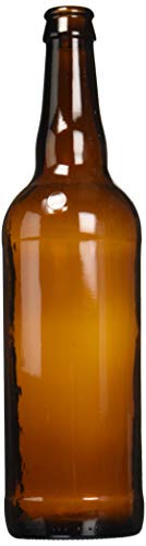 FastRack Beer Bottles Amber Glass Longneck Bottles for Home Brewing 22 oz - Crown Cap Refillable Beer Bottles Food Grade – ECO Friendly Proudly Made in the USA, Brown, Pack of 12 - size: 22 Ounces