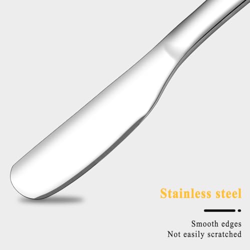 Homquen Stainless Steel Butter Knife, Butter Spreader, Butter Knives, Butter Spreader Knife for Kitchen Restaurant Party, Kitchen Gadgets, Set of 4 - color: 1. Silver