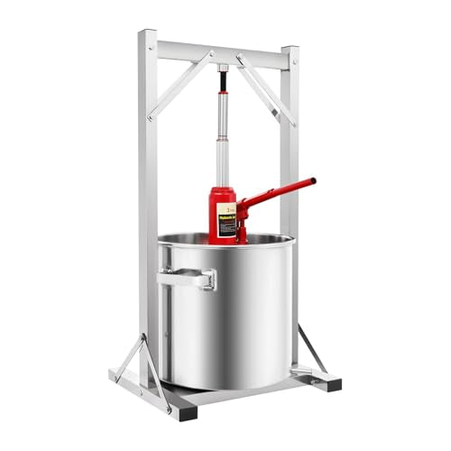 6 Gallon Hydraulic Fruit Wine Press for 100% Nature Juice Making | Manual Juice Maker, Apple Grape Berry Vegetables Crusher, Olive Oil Cider Wine Making - color: 6 Gallon