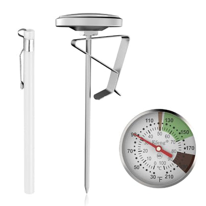 Instant Read Coffee Milk Frothing Thermometer with1.75 inch Dial 5 inch Probe Clip,Best Instant Read Food for The Coffee Drinks,Chocolate Milk Foam