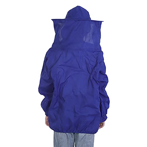 AYNEFY Beekeeper Suit Pink Polyester Beekeeping Jacket with Veil Hood Round Hat Design Elastic Cuffs Lightweight Protection for Apiary Inspection and Beginner Beekeepers (Blue)