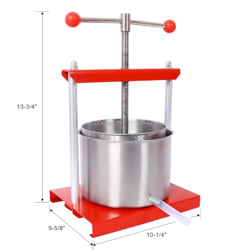 Cheese Press, Manual Fruit & Wine Press, Stainless Steel Food Press Machine for Juice, Olive Oil & Herb Extraction, 2026 Upgrade for Home & Kitchen (0.8 Gallon) - size: 0.8 Gallon