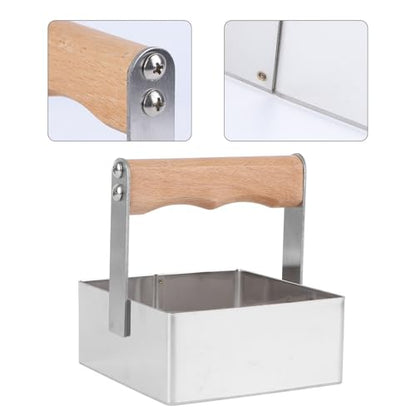 Square Honeycomb Cutter Stainless Steel Honey Cutting Tool Wooden Handle Beekeeping Supplies for Hive Cutting and Honeycomb Shaping