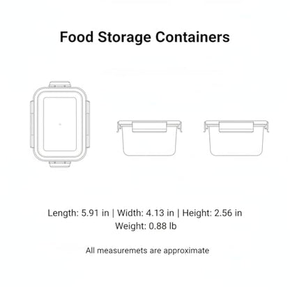 Food Storage Containers with Lids, Stackable PP Plastic Bins for Refrigerator & Pantry Organization, Clear Design for Leftovers and Prep Ingredients - size: 5.91 x 4.13 x 2.56 in