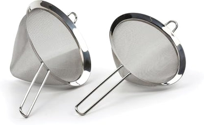 RSVP International Endurance Kitchen Collection, Stainless Steel Fine Mesh Conical Sieve/Colander, Multi-Purpose for Cooking, Baking, Loose Leaf Tea, Bar Strainer Cocktails, 8-Inch - size: 8-Inch