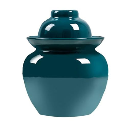 Ceramic Pickle Jar with Lids,Large Traditional Chinese Porcelain Pickle Jar Pickling Jars,Ceramic Fermentation Crock with Water Seal Airlock Lid,Sauerkraut Crock green1-10L (Green1-1.5L - color: Green1, size: 1.5L