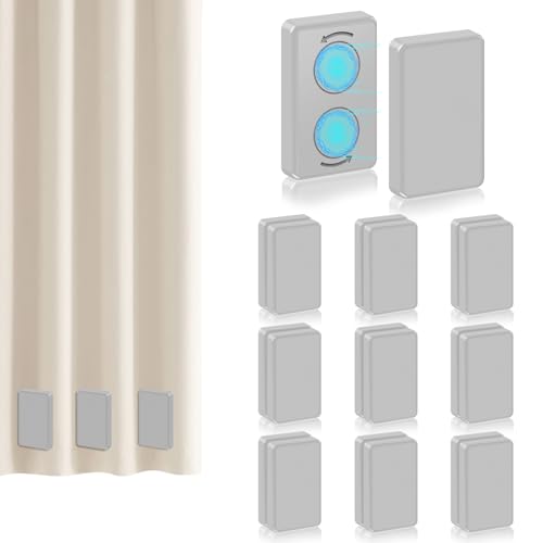 18pcs Outdoor Curtain Weights, Waterproof Magnetic Curtain Weights, Heavy Drapery Weights Bottom, Weighted Magnets for Heavy Wind, Shower Curtain, Garden Flag, Tablecloth (Gray, 9pairs) - color: Grey-18pcs
