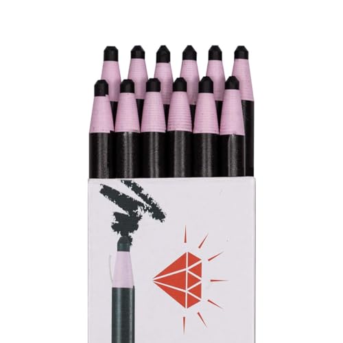 HOMSSEM New China Markers Grease Pencils – 12-Pack Multi-Surface Wax Markers for Glass, Metal, Plastic – Non-Sharpening Peel Off China Marker (Black) - color: Black