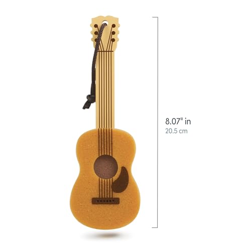 Genuine Fred Bottle Neck Guitar Bottle Brush Long-Handle Sponge, Fun and Unique Acoustic Guitar Design, Gift-Ready Packaging, Great for Music Lovers