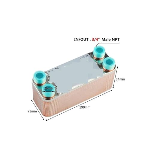 20 30 Plates Wort Chiller Heat Exchanger Stainless Steel Homebrew Beer Cooler Counterflow Chiller Brazed Plate Heat Exchanger(30P) - color: 30P