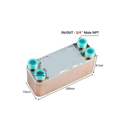 20 30 Plates Wort Chiller Heat Exchanger Stainless Steel Homebrew Beer Cooler Counterflow Chiller Brazed Plate Heat Exchanger(30P) - color: 30P