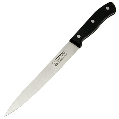 Chef Craft 21669 Carving Knife, 3cr13 Stainless Steel, 8 inch blade 5.5 inch in length, Black - style: Carving Knife