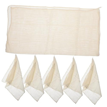 SHOWERORO Tofu Making Supplies 6 Pcs of Reusable Cheesecloth Bags Straining Fabric for Cheese Yogurt Milk Unbleached Cotton Easy to Clean