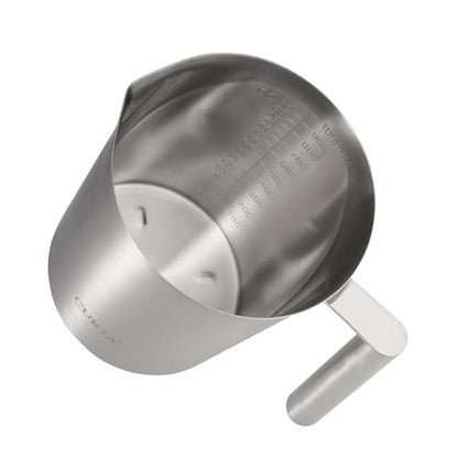 CURTA 18/8 Stainless Steel Measuring Cup with Round Handle and Pour Lip 32 OZ (4 Cup, 1000 ML) - color: Round Handle, size: 32 OZ (4 Cup, 1000 ML)