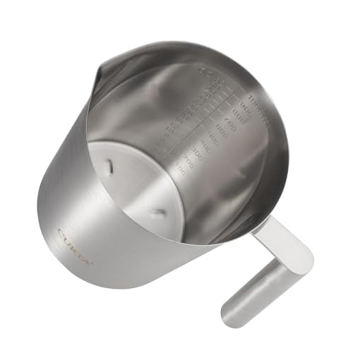 CURTA 18/8 Stainless Steel Measuring Cup with Round Handle and Pour Lip 32 OZ (4 Cup, 1000 ML) - color: Round Handle, size: 32 OZ (4 Cup, 1000 ML)