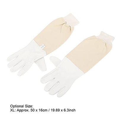Beekeeping Gloves for Women & Men | Goat - Skin Leather Palms Block Bee Stings | Extra - Long Sleeves for Apiary Inspection/Beginners | Sturdy Canvas & Leather (XL) - size: XL
