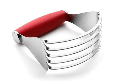 Spring Chef XL Stainless Steel Pastry Cutter Tool for Baking - Heavy Duty Dough Blender - Butter & Dough Cutter Tool with Sharp Blades - Pastry Blender for Easy Mixing - Dishwasher Safe - Red | Heavy Duty Dough Mixer with Stainless Steel Blades, Butter Cu