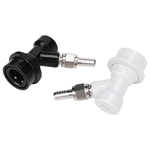 4PCS Ball Lock Disconnect Set,Ball Lock Keg Posts Coupler, Home Brew Threaded Ball Lock Keg Fittings Plastic Quick Connector with Adapter Clamp