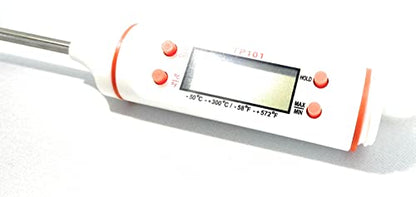 2-in-1 Digital Kitchen Thermometer, Waterproof for Meat Soup Tea, Switchable Backlight for BBQ & Home Brewing (Single)