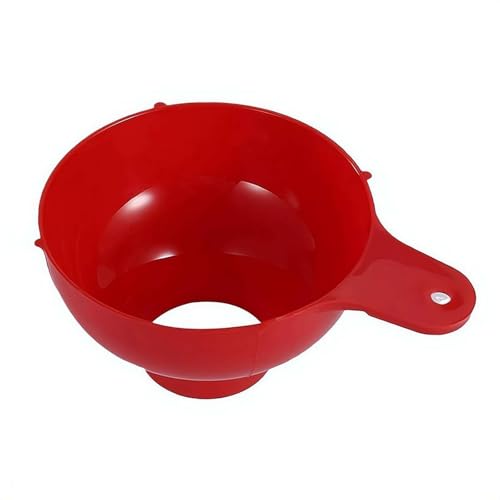 Wide Mouth Plastic Funnel – Canning Funnel for Mason Jars, Transfer Liquid Dry Ingredients Oil Coffee Beans Spice Blends, Kitchen Accessory for Filling Bottles Bags (Red) - color: Red
