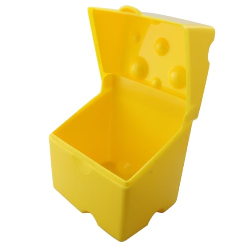 LQ Industrial 105x100x80mm Yellow ABS Plastic Flip Top Cheese Container Suitable for Refrigerators Freezers Dishwashers