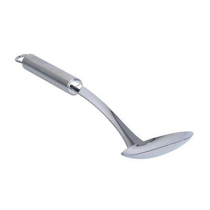 Restaurantware Stainless Steel Cooking Spoon - German Standard Metal Kitchen Spoon with Ergonomic Handle, Dishwasher Safe, Heat-Resistant - Heavy-Duty Serving Spoon For Mixing, Stirring - style: Steel Serving Spoon