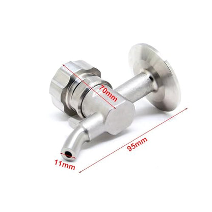 1.5" Triple Clamp Sampling Valve SS304 With Coil Defoamer - Brewing Sanitary Valve for Conical Fermenters, Homebrew Beer Foam Removal(TC50.5mm valve only) - size: TC50.5mm valve only