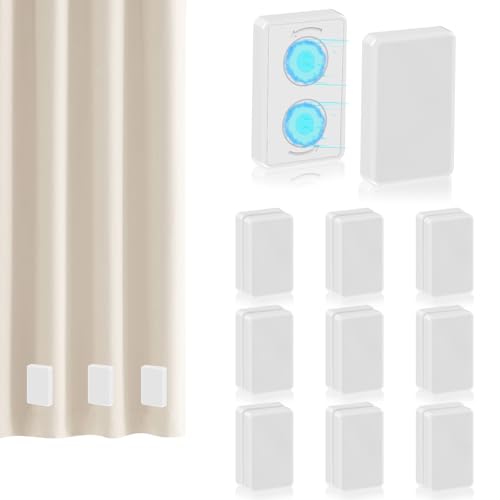 18pcs Outdoor Curtain Weights, Waterproof Magnetic Curtain Weights, Heavy Drapery Weights Bottom, Weighted Magnets for Heavy Wind, Shower Curtain, Garden Flag, Tablecloth (White, 9pairs) - color: White-18pcs