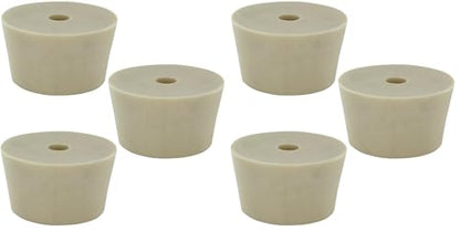 Drilled Rubber Stopper #10 Set of 3 (Pack of 2) - size: #10 (Pack of 2)