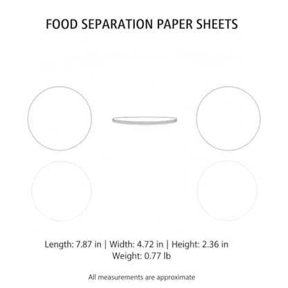 500-Count Pre-Cut Silicone Coated Parchment Sheets, Non-Stick Food Separation Paper for Freezer Storage, Burgers, Cheese, and Baked Goods, White - size: 7.87 x 4.72 x 2.36 in