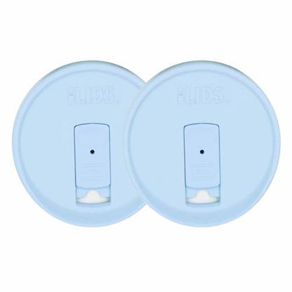 Wide-Mouth Mason Jar Drink Lid - USA Made, BPA-Free, Spill-Resistant for Coffee, Cold Brew & Iced Tea - Fits 3 3/8 in Ball & Kerr Wide Mouth - Pack of 2 - color: Sky Blue