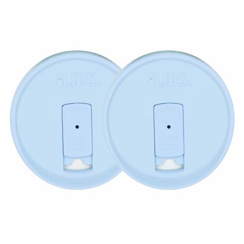 Wide-Mouth Mason Jar Drink Lid - USA Made, BPA-Free, Spill-Resistant for Coffee, Cold Brew & Iced Tea - Fits 3 3/8 in Ball & Kerr Wide Mouth - Pack of 2 - color: Sky Blue