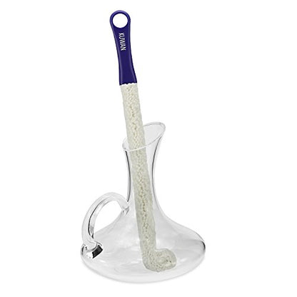 KUWAN Bottle Cleaning Brush Multi-Function Household Tools Flexible Bottle Scourer for Some Decanters, Goblets, Glasses, Cups (Long) - color: White
