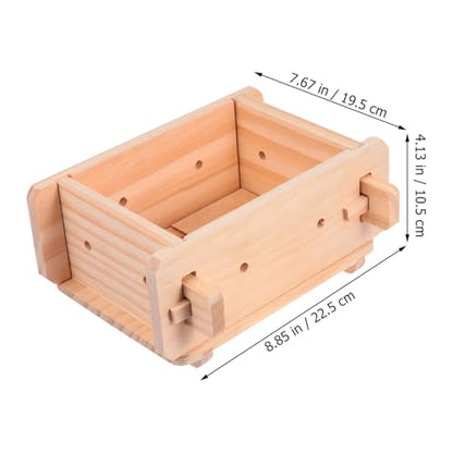 Hemoton Wooden Tofu Mold Frame 8.66X7.67X4.13In Tofu Maker Pressing Mold for Homemade Soy Curd Cheese Making Kitchen Tool
