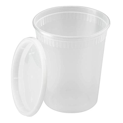 Karat [32oz - 240 ct] Clear PP Injection Molded Round Deli Containers with Lids (FP-IMDC32-PP) - color: Clear, size: 32oz
