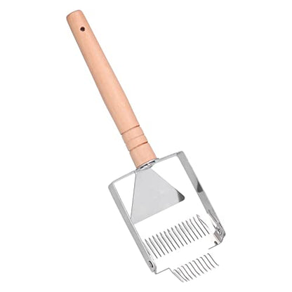 Uncapping Fork Double Head Honey Cutting Scraper Beehive Tool for Beekeeping with Wooden Handle (Double-Ended Wooden Handle) - size: Double-ended wooden handle