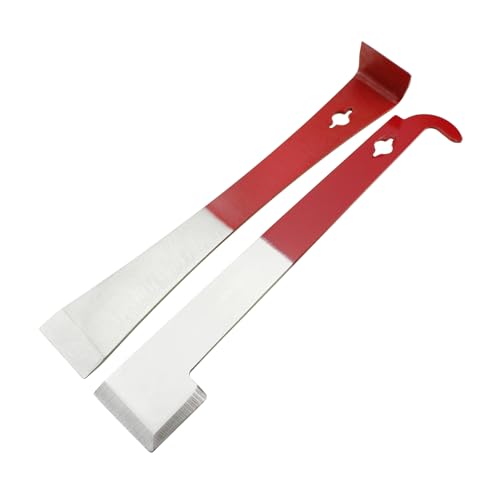 RLECS 2PCS Stainless Steel L Shaped Scraper Tool J Hook Beehive Utensil Suitable for Beeswax Scraping/Wall Cleaning/Gardening Soil Loosening