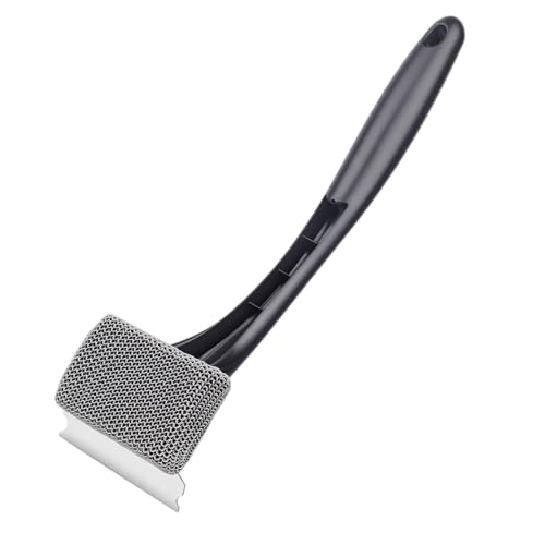 Bristle-Free Grill Brush & Scraper,Durable, Efficient and Extra Safe BBQ Cleaning Brush for Cast Iron and Stainless Steel Outdoor Grills(Fine Mesh) - size: Fine Mesh