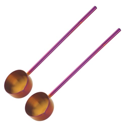 Stainless Steel Hot Oil Ladle, 2pcs Solid Oil Spoon with 10.5 inch Long Handle Pour Spout, 70ml Capacity for Kitchen Cooking Serving Soups and Drizzle Sauces Dishwasher Safe (Orange Red) - color: Orange Red