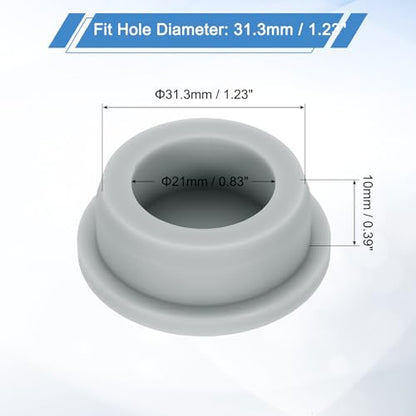 uxcell Silicone Rubber Plug, High Temp Round Hole Plug Waterproof Rubber Stopper Pipe End Caps Fit 31.3mm/1.23" for Bathtub Bottle Sealing, Grey - size: 31.3mm/1.23"