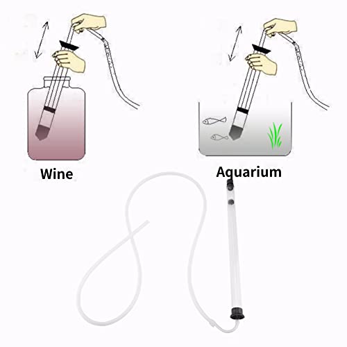 Pssopp Auto Siphon Racking Cane, Premium Bottling Auto Siphon with Transparent Tubing for Homebrew Beer Wine Making and Aquarium Water Changing Plastic 3/8 Inch Size 38.5cm Length