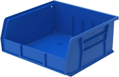 Akro-Mils 30235 AkroBins Plastic Storage Bins, Space-Saving Stackable Bins for Garage, Pantry, Craft Organization, 11" x 11" x 5", Blue, 6-Pack - color: Blue