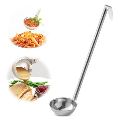 Ladle - Durable Stainless Steel Ladle Serving Measuring Soup Dressing Sauce Gravy Sturdy Dependable Long Handle for Kitchen (1, 3 Oz.) - size: 3 Oz.