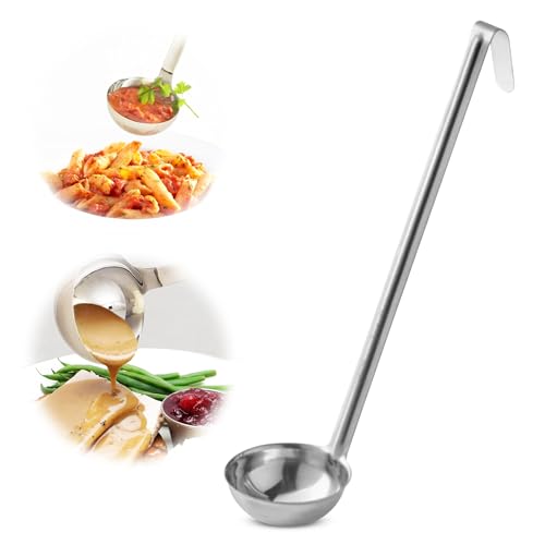 Ladle - Durable Stainless Steel Ladle Serving Measuring Soup Dressing Sauce Gravy Sturdy Dependable Long Handle for Kitchen (1, 3 Oz.) - size: 3 Oz.