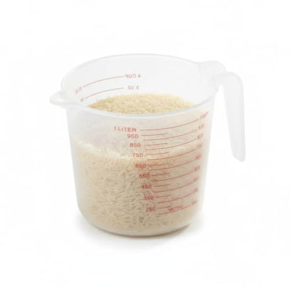 Professional Kitchen Measuring Cup, 4-Cup/32oz Capacity, Clear BPA-Free Plastic, Dual Scale Markings, Microwave Safe with Easy-Pour Spout and Ergonomic Handle for Cooking and Baking