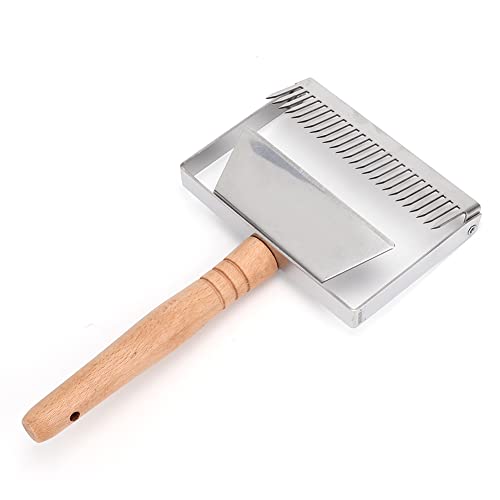 Beekeeping Uncapping Fork Stainless Steel Honey Scraper Tool with Wood Handle for Beehive Recessed Areas Honey Collecting