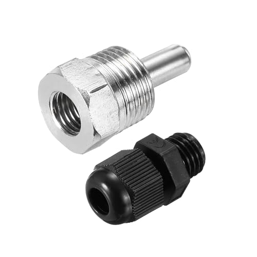 uxcell 8mm Dia G1/2 Thermowell Weldless Stainless Steel 201 with Cable Gland 30mm Length for Beer Fermenter, Black - color: Black, size: 8mm x 30mm