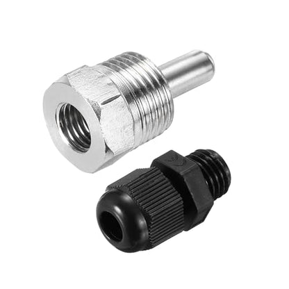 uxcell 8mm Dia G1/2 Thermowell Weldless Stainless Steel 201 with Cable Gland 30mm Length for Beer Fermenter, Black - color: Black, size: 8mm x 30mm