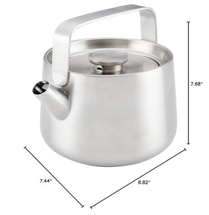 KitchenAid Teakettles Stainless Steel Whistling Teakettle, 1.9 Quart - Brushed Stainless Steel