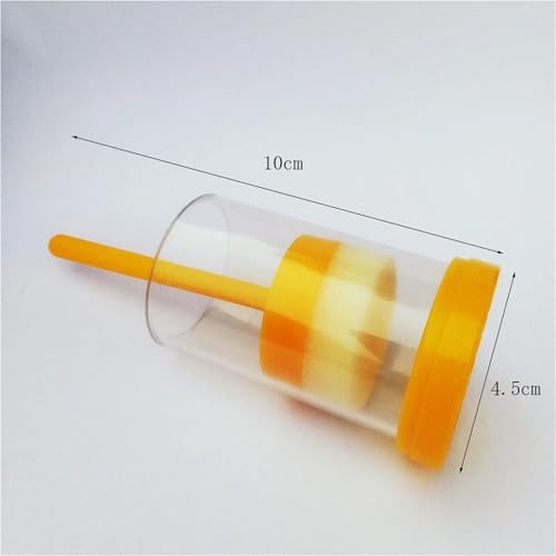 Queen Bee Marker Bottle 10pcs Queen Bee Marker Plastic Bottle Box Useful Farm with Plunger Portable Equipment Marking Cage Yellow Beekeeping